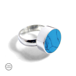 Kółko z turkusem - srebrny pierścionek z turkusem syntetycznym