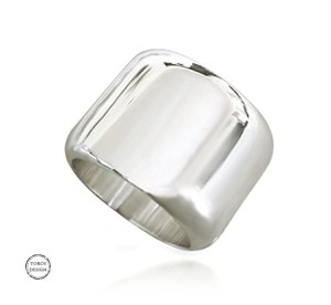 Szeroka srebrna obrączka, srebro 925.