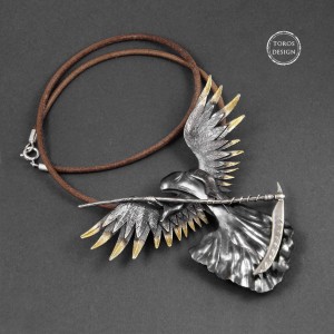 Anioł śmierci - srebrny wisior