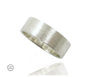 Srebrna matowa obrączka,  srebro 925