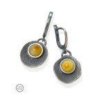 Srebrne kolczyki z bursztynem