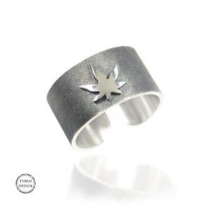 Srebrna obrączka, marihuana, srebro 925