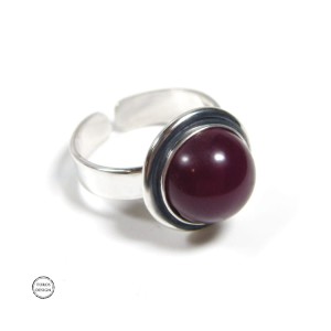 Srebrny pierścionek z jadeitem, srebro 925.