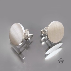 Srebrne kolczyki duże koła matowe, srebro 925