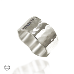 Srebrna młotkowana obrączka, srebro 925