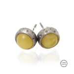 Srebrne kolczyki z bursztynem